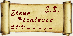 Elena Mićalović vizit kartica